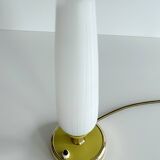 Lampe Vintage Années 50 Verre, Laiton Verre, Jaune