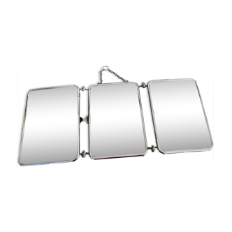 Vintage triptych barber mirror