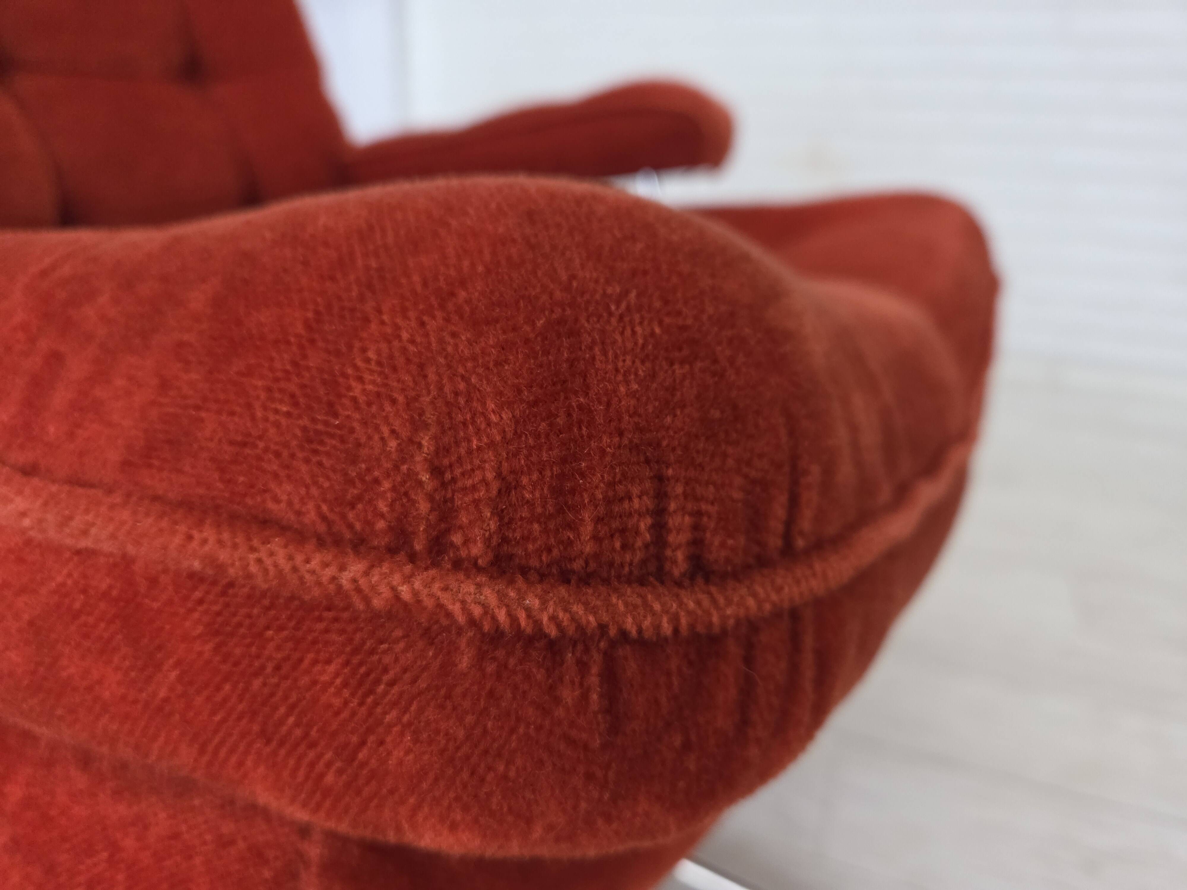 1970s, Swedish swivel armchair by Ulferts Sweden, furniture velour.