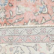 Soft Pink Oversize Vintage Turkish Floral Carpet Rug, 219x313 Cm
