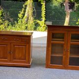 Louis XVI display case in solid wood