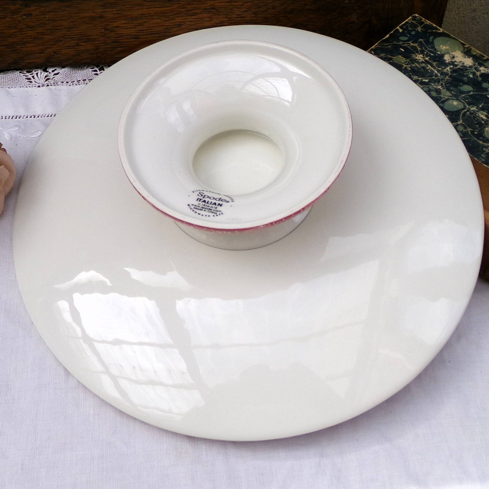 Plateau à gâteaux Cranberry Spode « Italian » Design Lavable au lave-vaisse