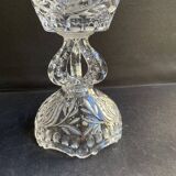 Polished and frosted molded crystal vase – Mid-20th century