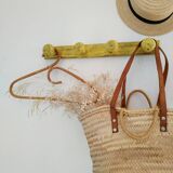 Coat rack - antique hook in patinated yellow wood