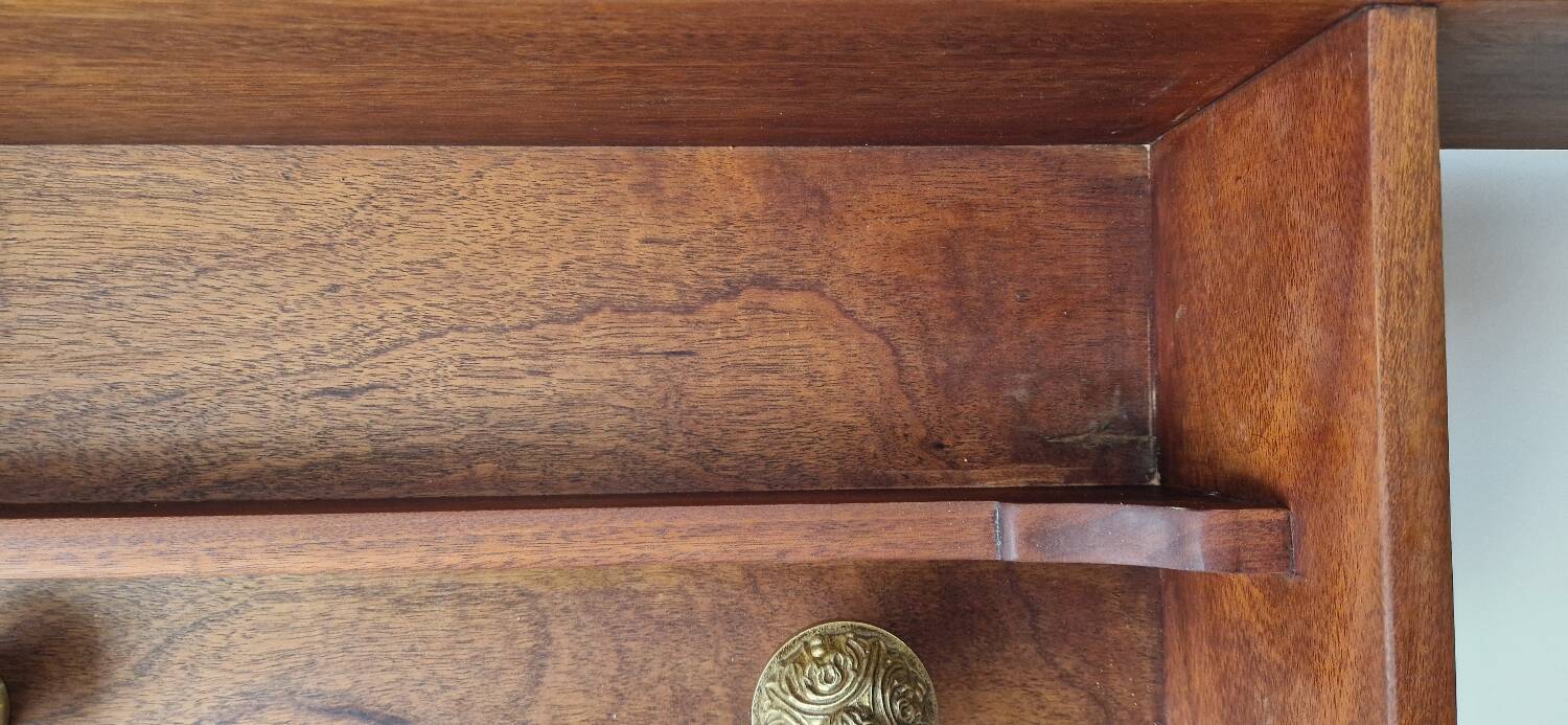 1950s mahogany wood wall shelf