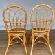 Suite de 4 chaises rotin 1970bois cintre belle patine