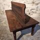 Antique French oak station bench – double-sided, 19th century (140 x 61 x 86 cm)