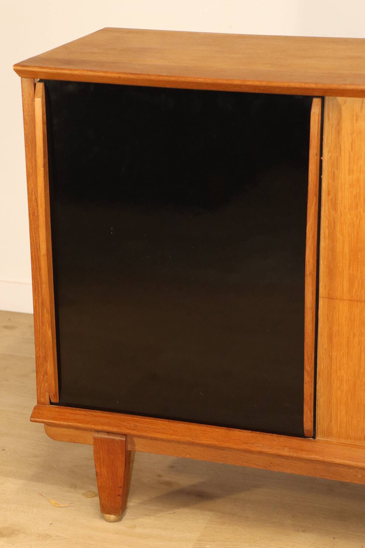Vintage side table with sliding doors, 1960