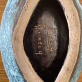 Blue ceramic with lava effect Signed MISSY ANNECY 1960-1980