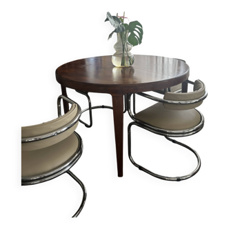Round Teak Dining Table by Skovmand & Andersen, vintage