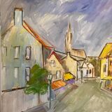 Landscape of Briare signed Nedel