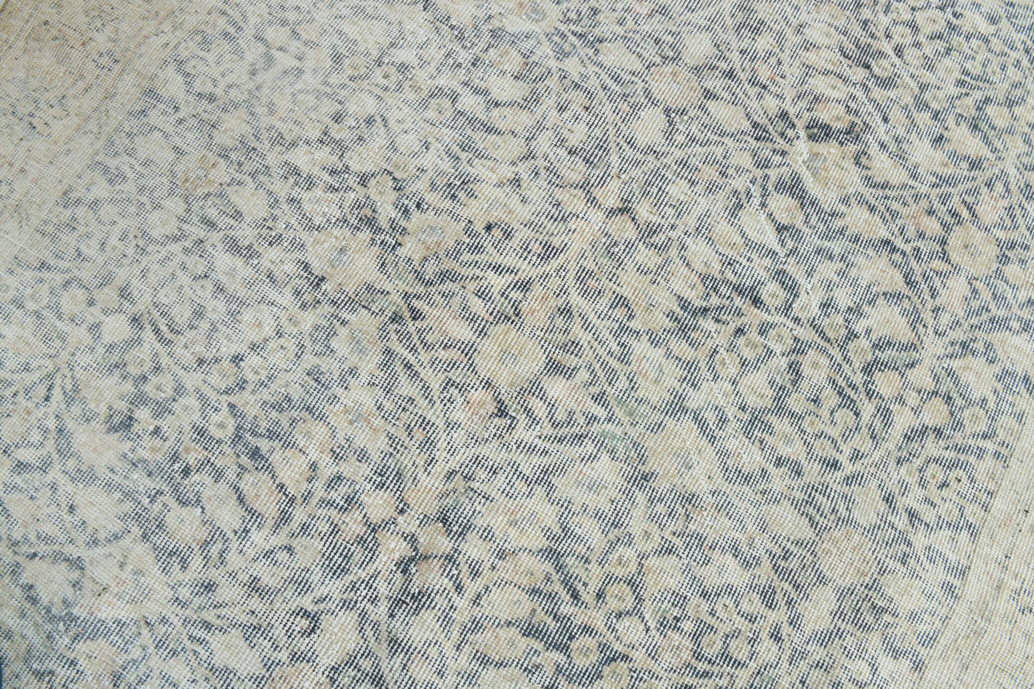 5x8 Navy Blue Beige Vintage Persian Rug, 144x259Cm SK 21485