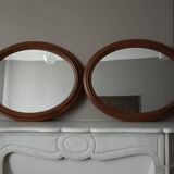 Pair of antique oval mirrors