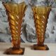 Pair of amber art deco vases