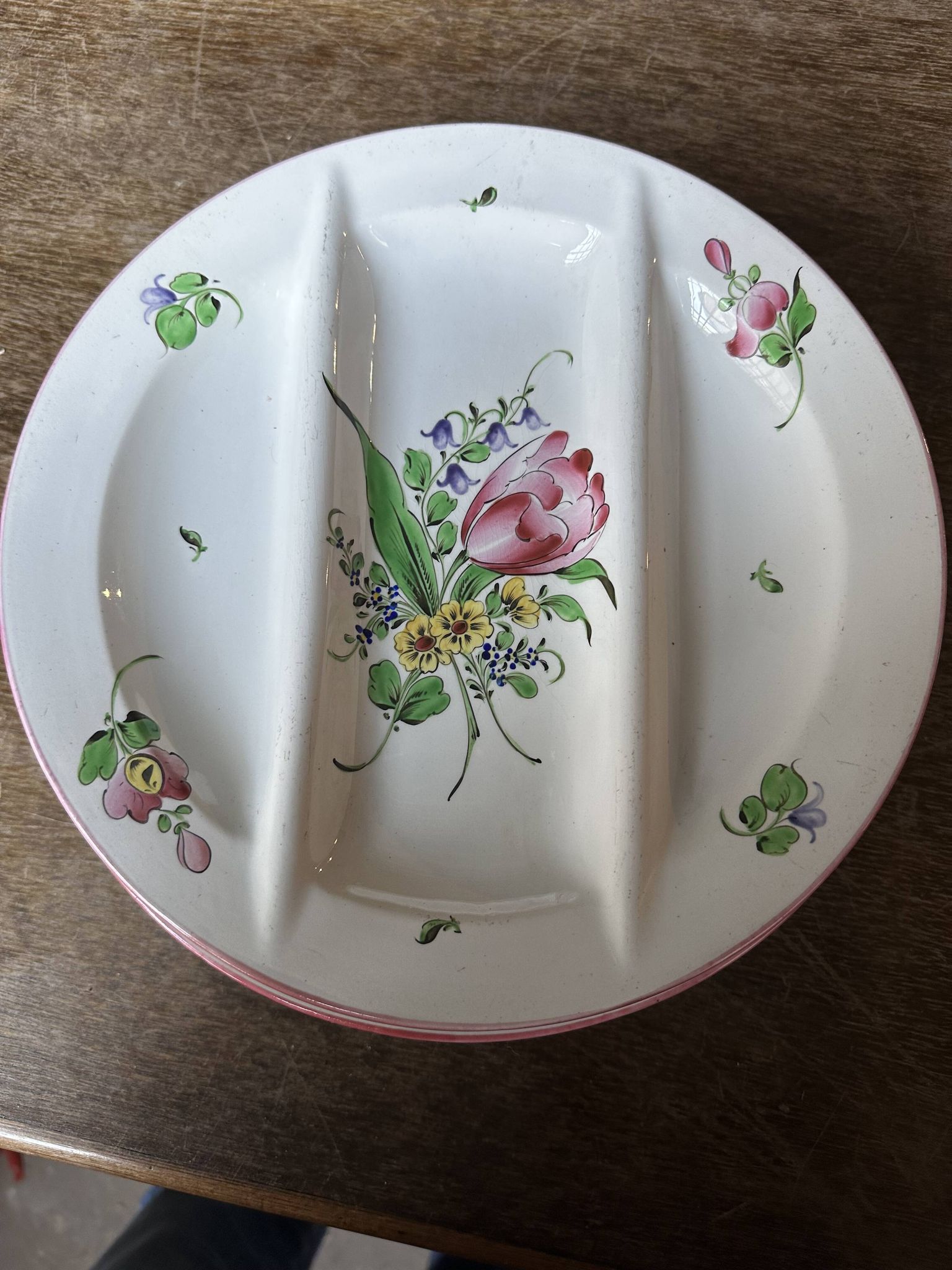7 Asparagus Plates Late 19th Century Opaque Earthenware Luneville France