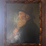 Portrait viellard - oil on panel