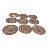 9 assiettes a dessert porcelaine asiatique   graines de riz chine dragon