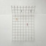 Minimalist white wire coat rack from mid-century Germany, 1960s.