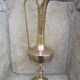 Indian brass ewer: inlaid plant motifs