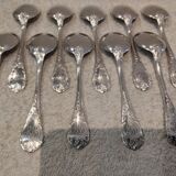 10 silver-plated ice cream scoops, Christofle Marly silversmith, engraved HBC