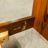 Scandinavian teak bed 1960 140x190 with table and light