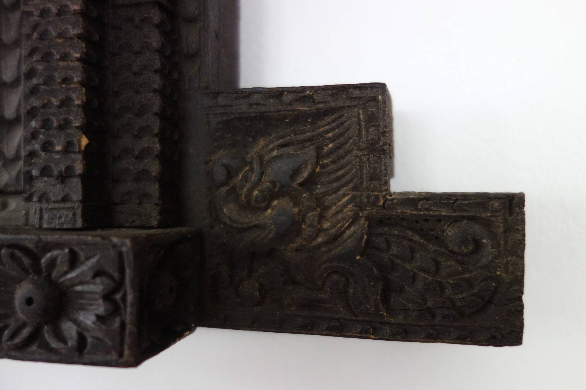 Old Newari Nepali window in carved wood