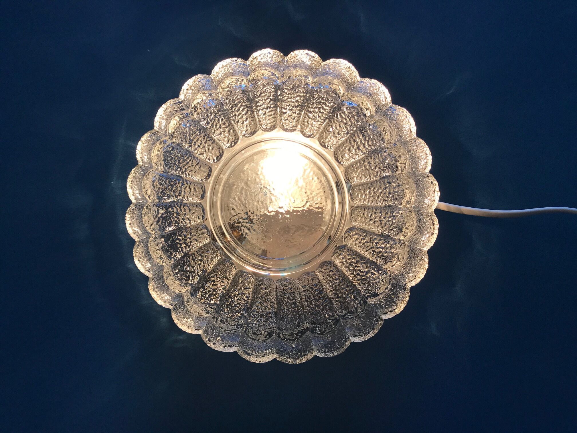 Moulded glass ceiling light