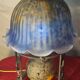kiosk lamp wrought iron 1930 art deco molded glass paste, 38x22 elec ok,