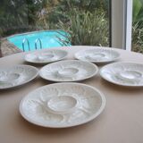 6 porcelain oyster plates Tharaud Limoges