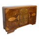 Buffet en noyer burl art déco italien, de grande qualité.