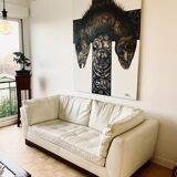 Roche Bobois leather two-seater sofa