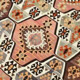 6x10 Grey & Pink Vintage Kilim Rug, Aesthetic Rug, Rugged Rug, 171x306Cm