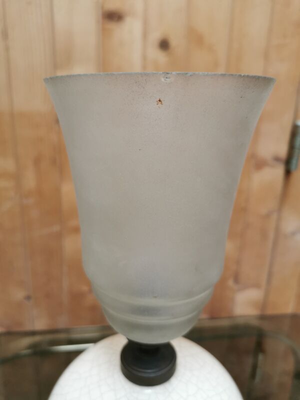 Lampe design art deco céramique signée craquelé 30's
