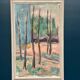Huile sur toile suédoise du milieu du siècle – « Arbres » par Ingeborg Strangell – Vintage et encadrée