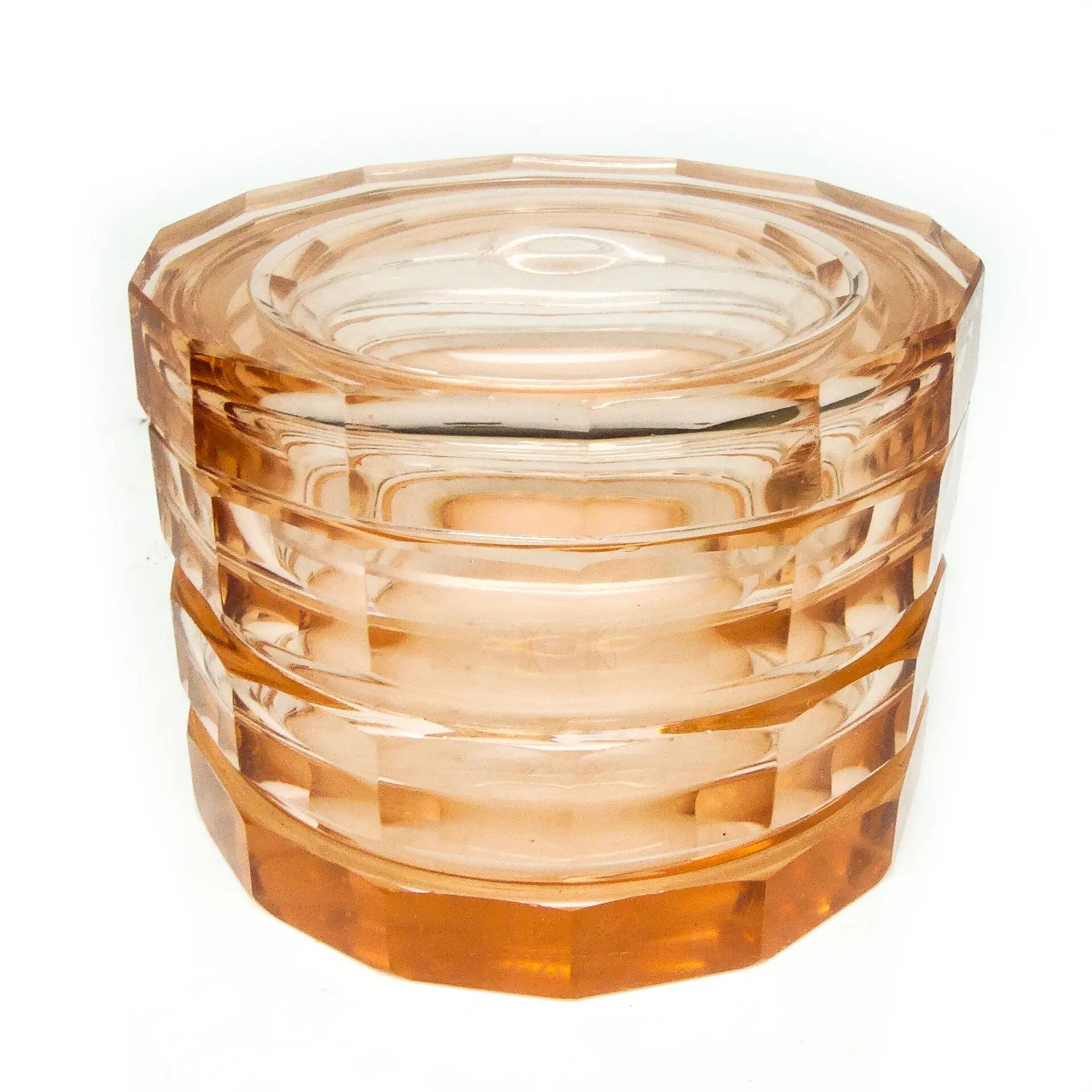 Bonbonnière Art Déco, cristal, Bohême, Tchécoslovaquie, années 1930