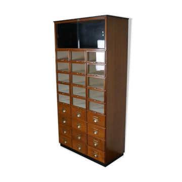 Vintage oak haberdashery shop furniture, Netherlands, 1930s