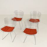 Set of four Model 420C dining chairs designed by Harry Bertoia for Knoll International, USA, 1960s