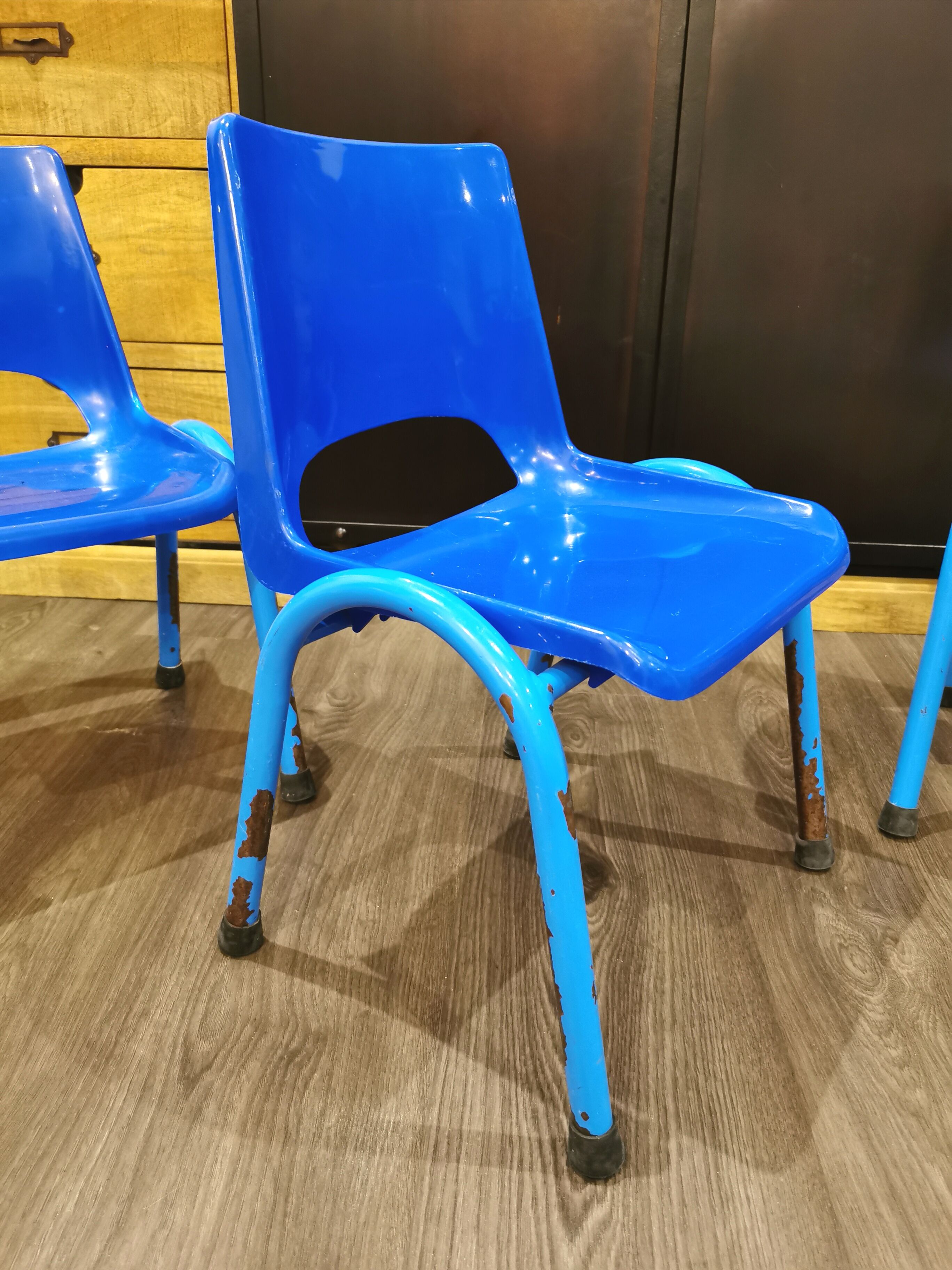 Set of 3 Kindergarten chair stamped RB