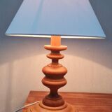 Turned wooden lamp