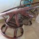 Vintage set of 2 swivel chairs in bamboo and rattan - Papasan shape