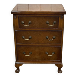 English walnut chest of drawers with drop-down top, 1950s work