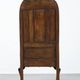 Antique English hooded lambing chair from the 18th century with hood shape