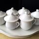 Antique white porcelain cream service