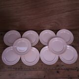 10 powder pink flat plates St Amand France