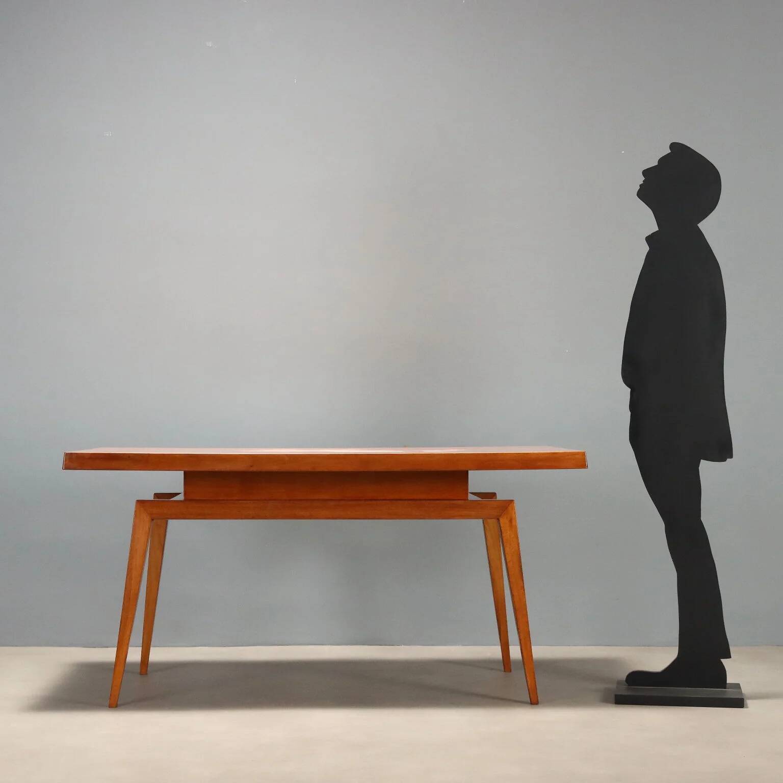 Table en chêne des années 1960 avec plateau coloré