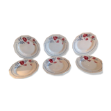 Suite of six flat plates décor Abeille d'Or by Ceranord St Amand / vintage 50s-60s