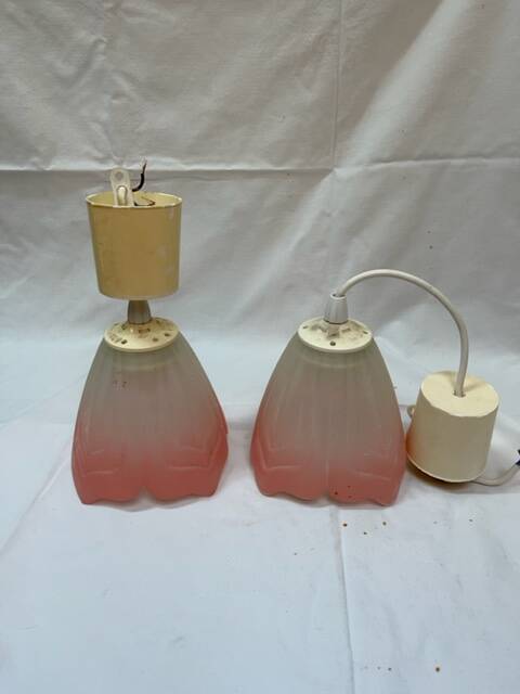 80s pink opaline pendant lights