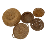 Wall composition of 5 wicker elements