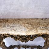 Louis XV style gilded wood and marble console