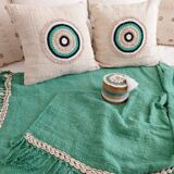 Housse de coussin Aussa avec deco en coquillages